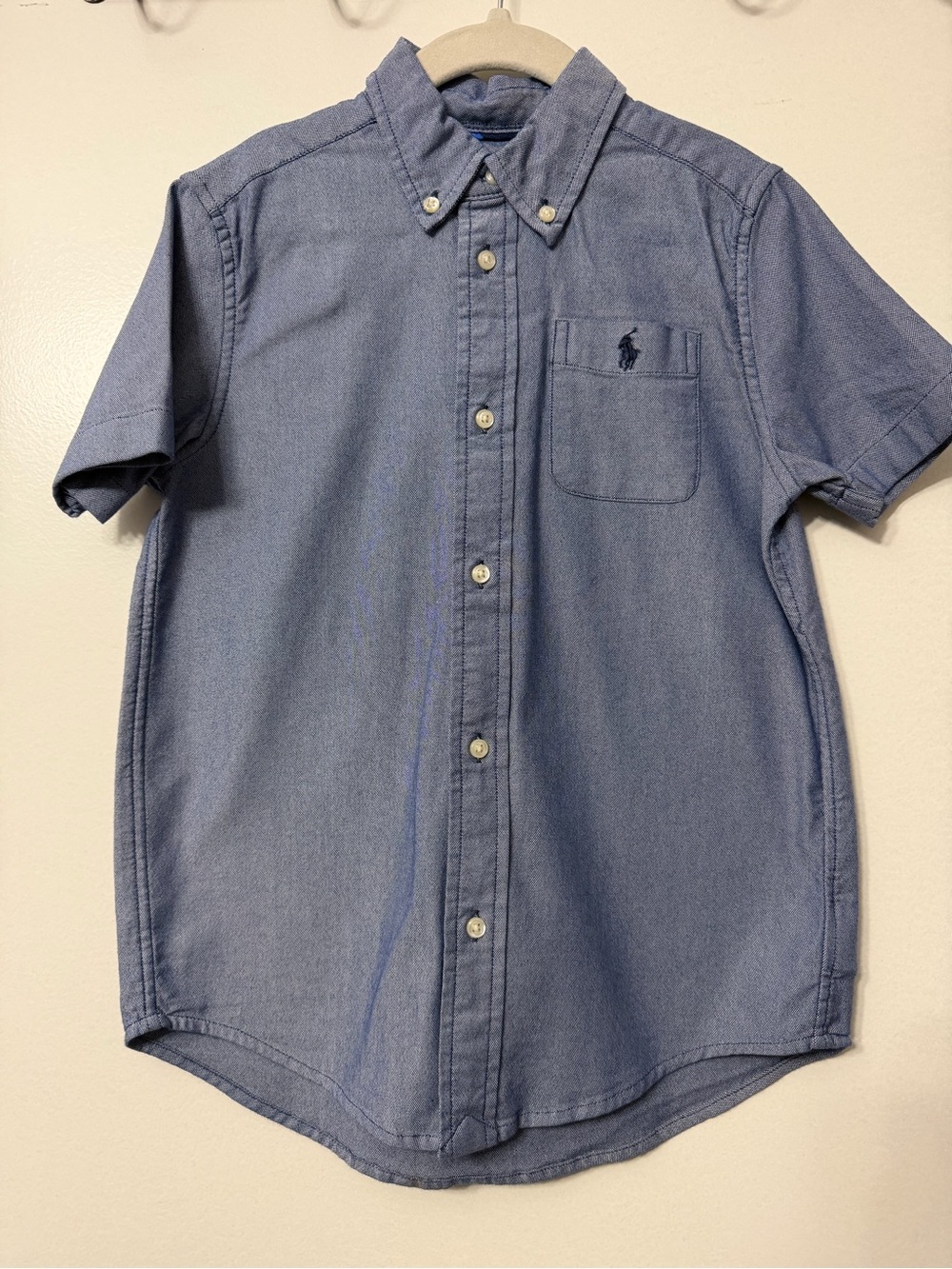 Polo by Ralph Lauren Short-Sleeve Button-Down Shirt in Chambray Blue